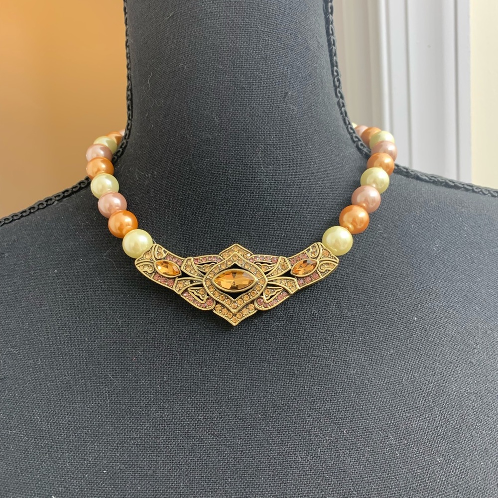 Heidi Daus "Masterful Marquise" Smokey Topaz Beaded Crystal - Picture 3 of 4